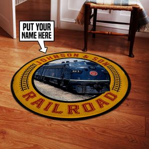 personalized Missouri Pacific railroad round mat