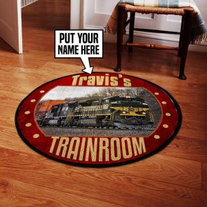 Personalized Erie Railroad round mat