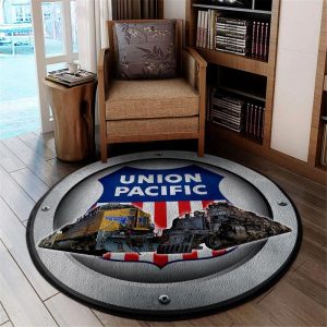 Union pacific railroad round rug