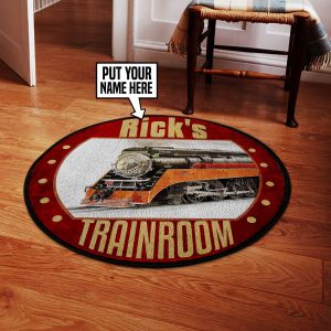 Personalized SP Southern Pacific Line steam locomotive The Coast Daylight train round mat