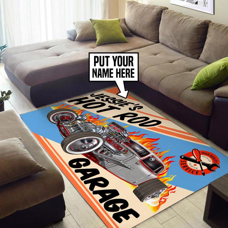 Garage is mine - Rat fink hot rod garage rug 07088 - Rustypod Store