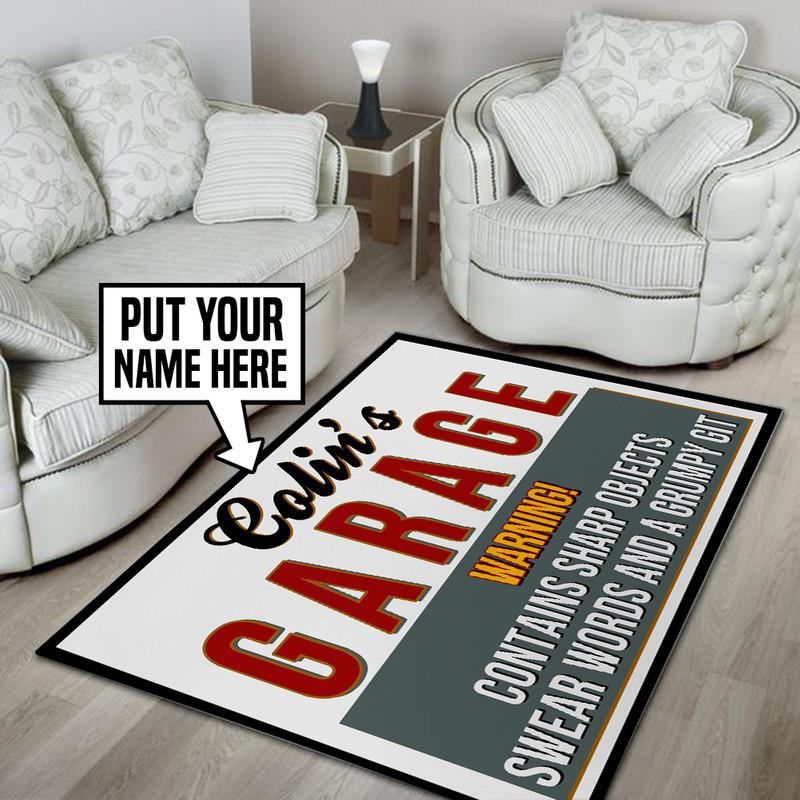 personalized garage rug 05471 Rustypod Store