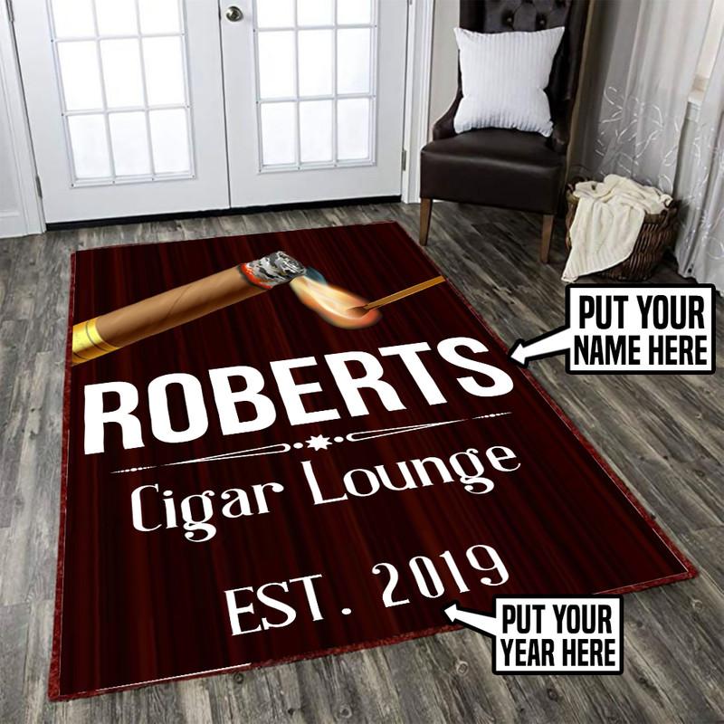 personalized cigar lounge rug 05990 Rustypod Store