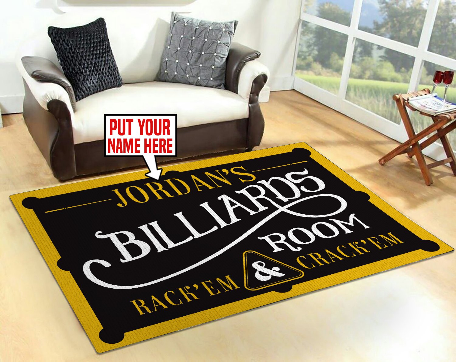 personalized billiard room rug 06032 - Rustypod Store