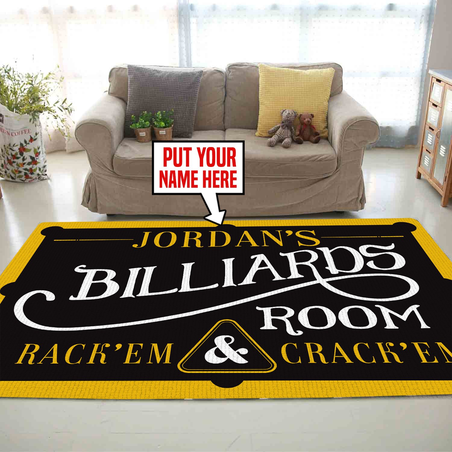 personalized billiard room rug 06032 - Rustypod Store