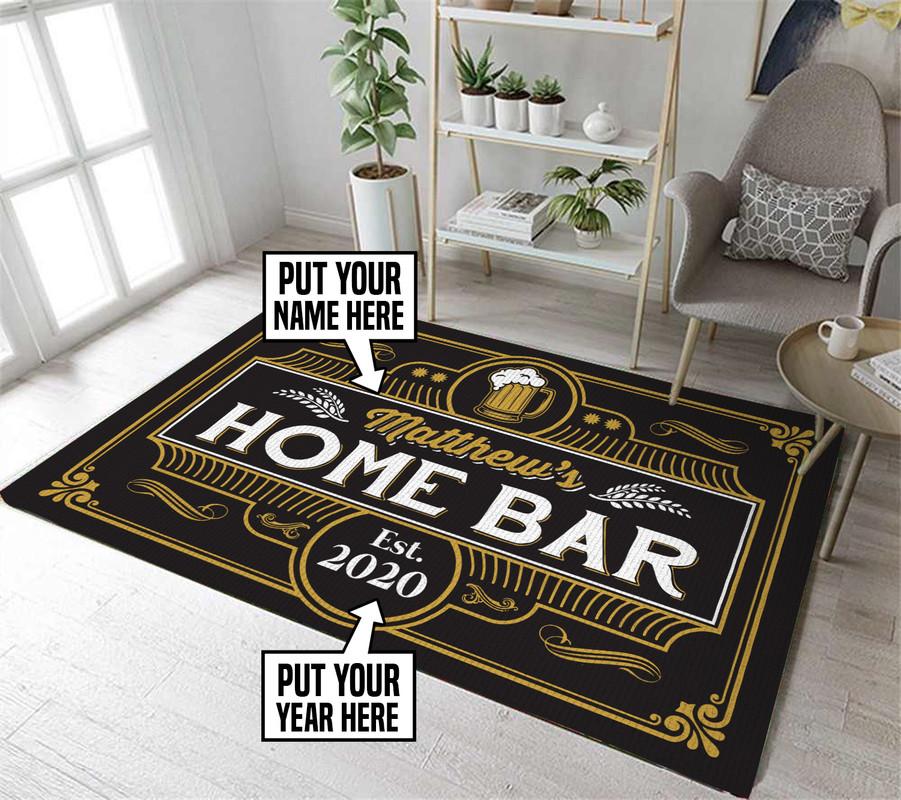 personalized home bar rug 06809 - Rustypod Store