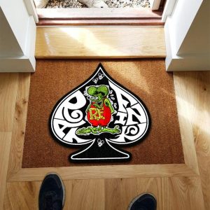 Rat fink custom shape door mat
