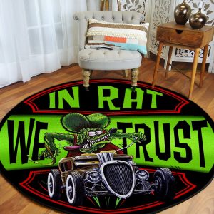 In rat we trust rat fink round mat
