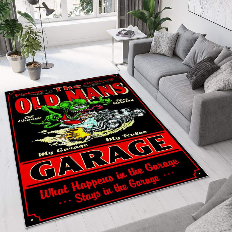 hot rod garage rug 08122 - Rustypod Store