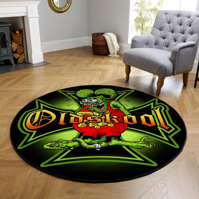 OLD SKOOL SCHOOL IRON CROSS round mat 08125 - Rustypod Store