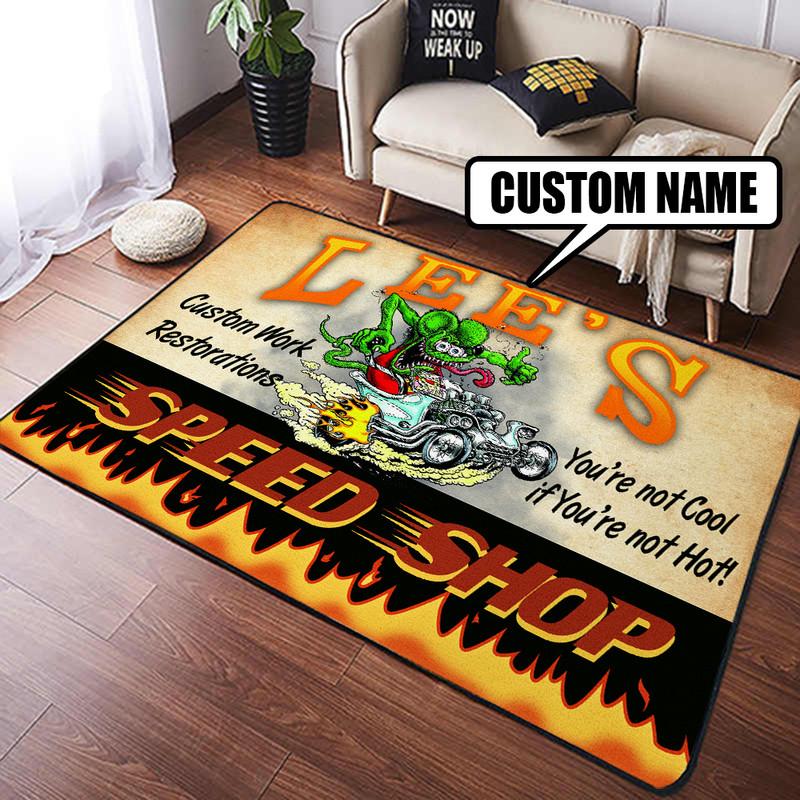 Personalized rat fink speed shop rug 08260 - Rustypod Store
