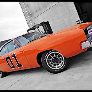 personalized general lee the dukes of hazzard cooter's garage round mat  05276 - Rustypod Store