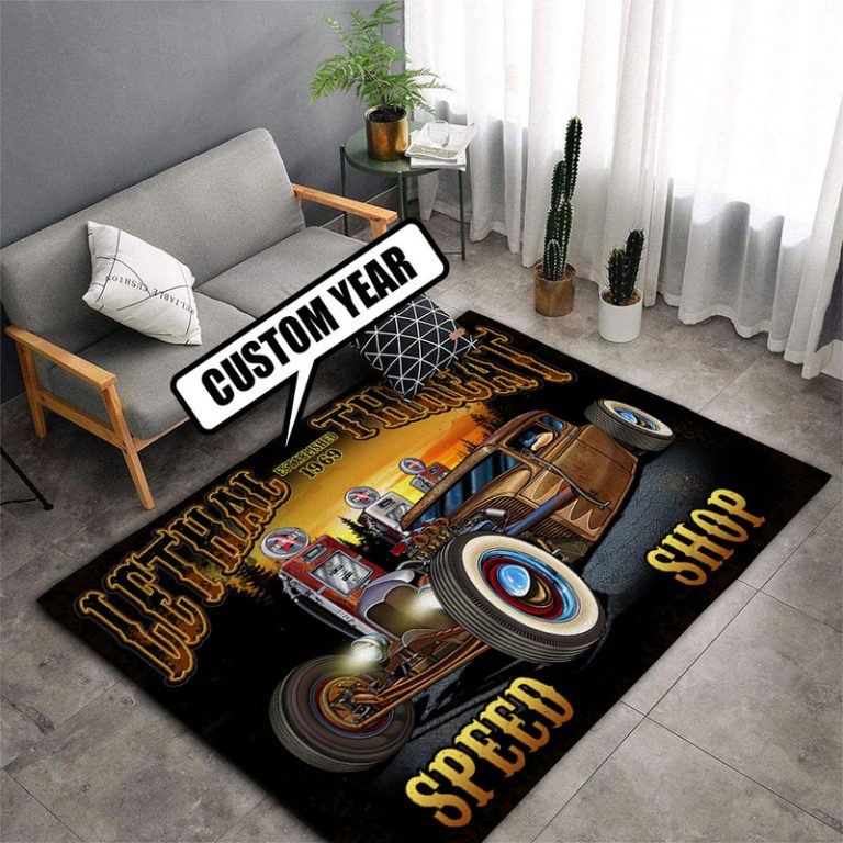 personalized lethal threat speed shop | hot rod rug 08893 - Rustypod Store