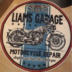 personalized motorcycle garage anytime any place we come to you round mat 05342