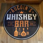 personalized whiskey bar round mat 05446