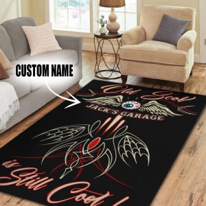 Personalized Hot Rod Garage Round Rug, Carpet – Style My Pride