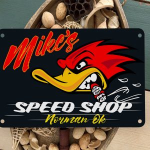 personalized mr horser power hot rod garage door mat 11023 - Rustypod Store