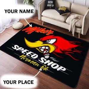 personalized general lee the dukes of hazzard cooter's garage round mat  05276 - Rustypod Store