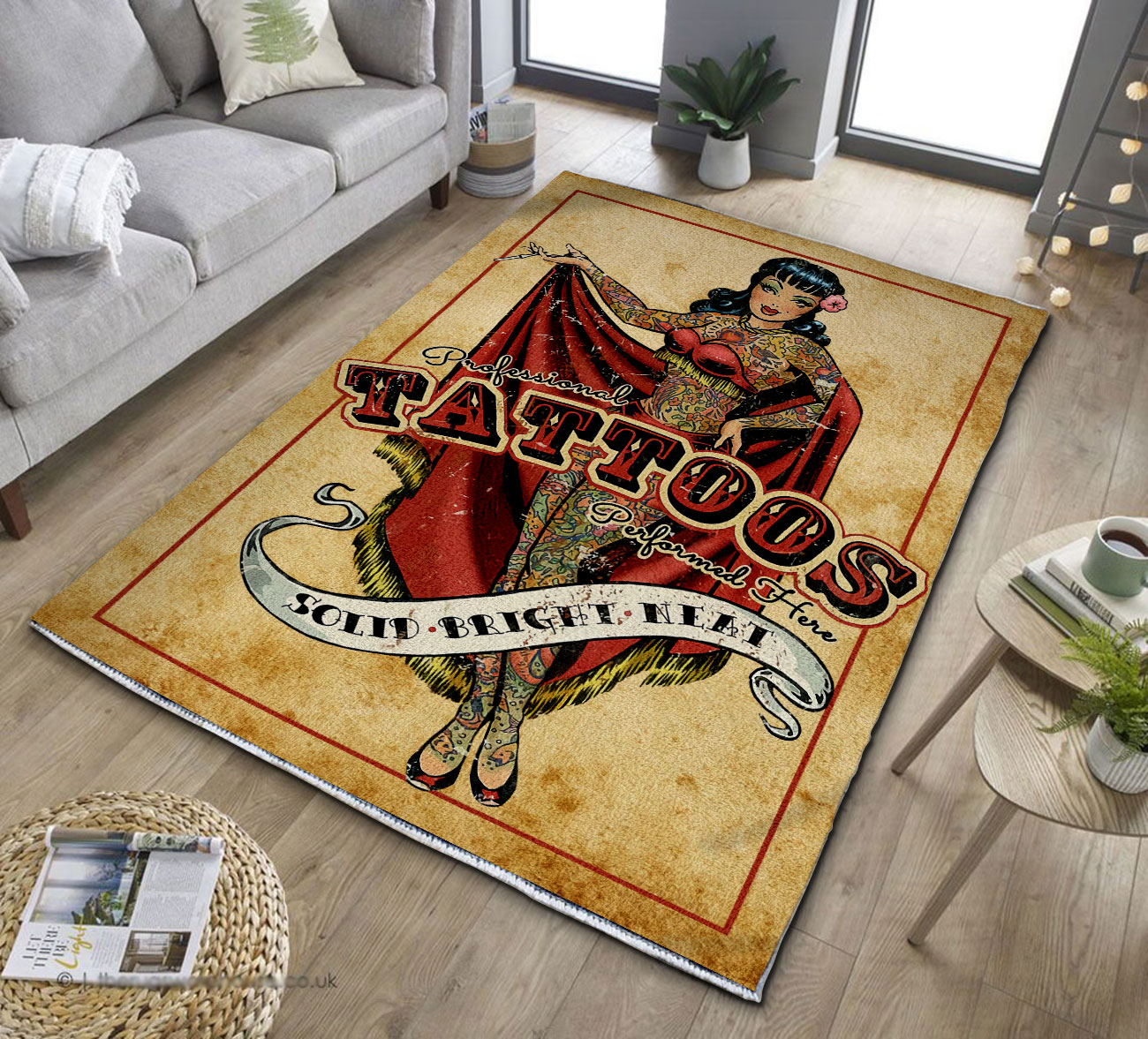VictoryStore Custom Tattoo Studio Doormat, 24x36 Inches, Tattoo Shop Floor  Mat, Gifts for Tattoo Artists (Red) 