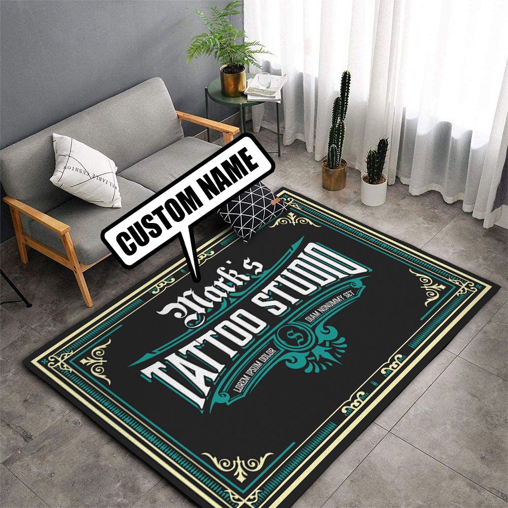 personalized tattoo studio rug 09384 - Rustypod Store