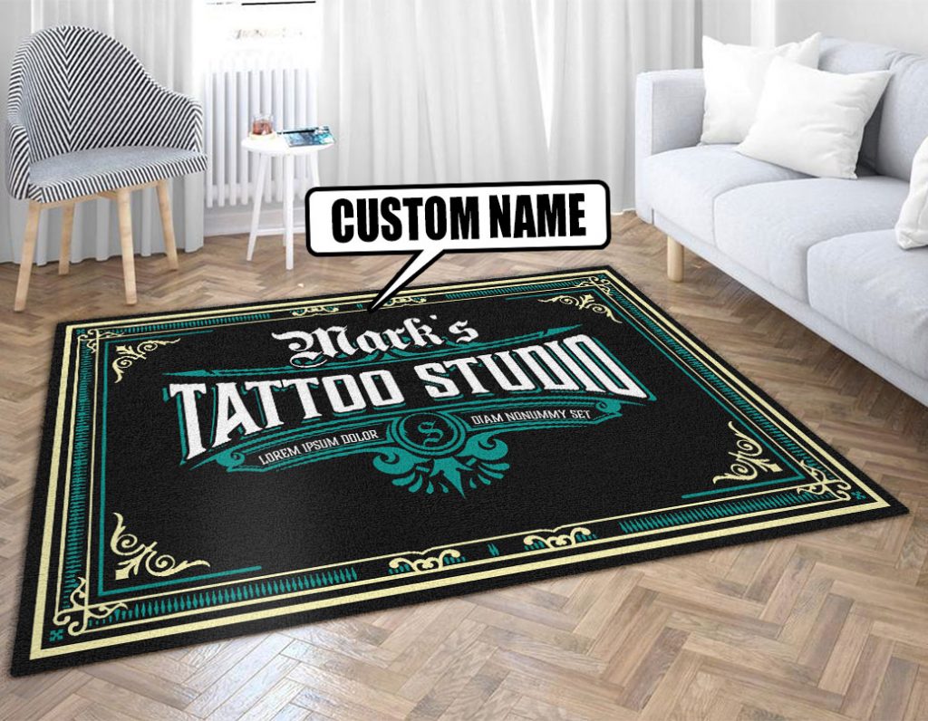 personalized tattoo studio rug 09384 - Rustypod Store