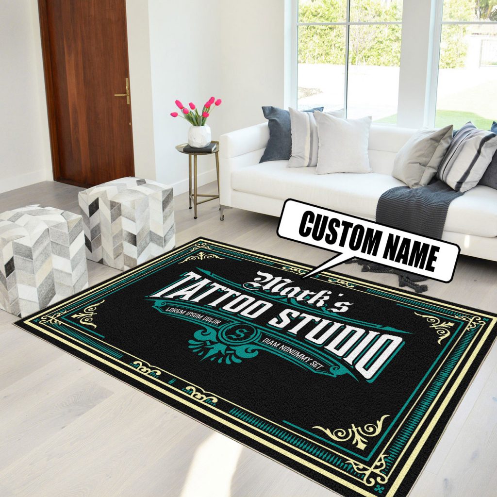 personalized tattoo studio rug 09384 - Rustypod Store