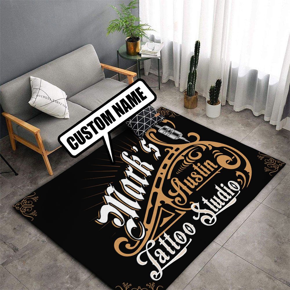 personalized tattoo studio rug 09387 - Rustypod Store