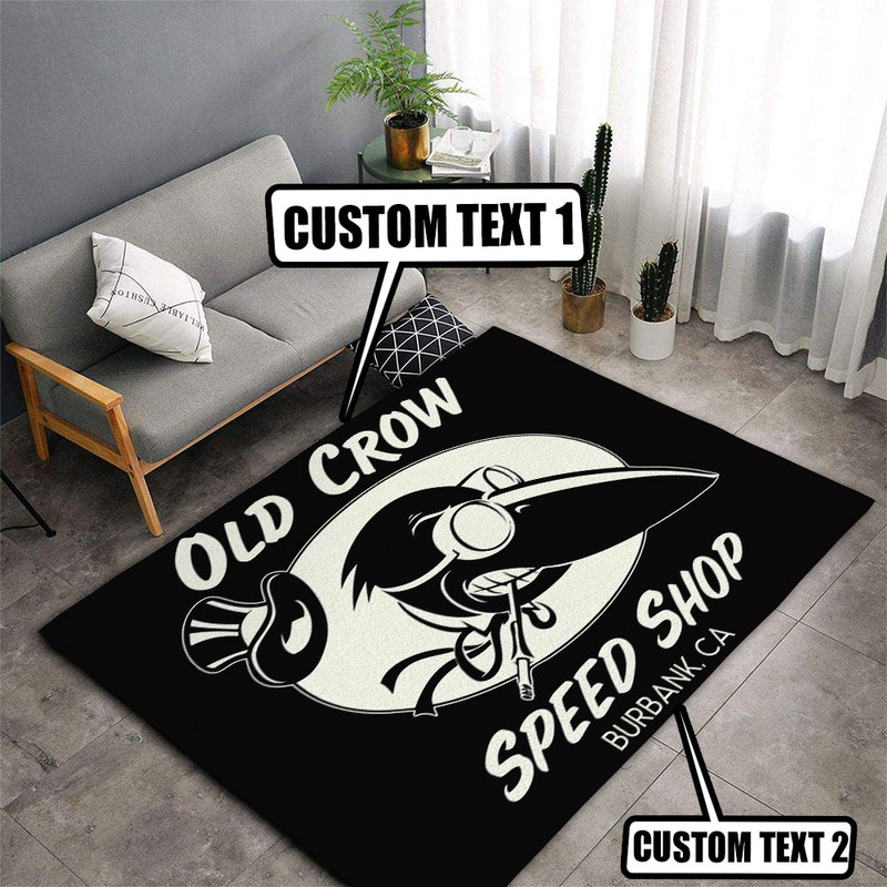 personalized hot rod garage rug 05372 - Rustypod Store