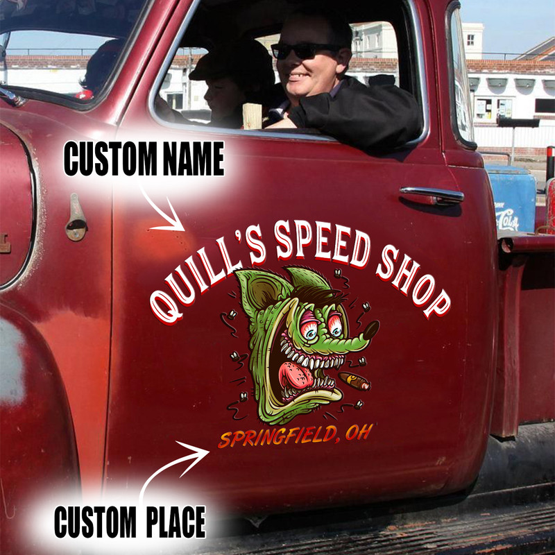 Personalized rat fink speed shop rug 08260 - Rustypod Store