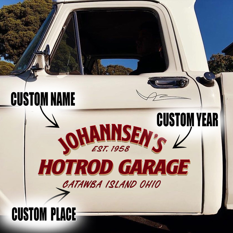 personalized hot rod garage rug 08013 - Rustypod Store