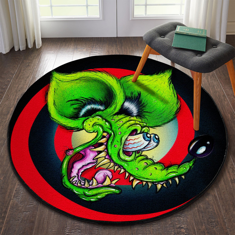 Rat Fink Garage Round Mat Round Floor Mat Room Rugs Carpet Outdoor Rug  Washable Rugs