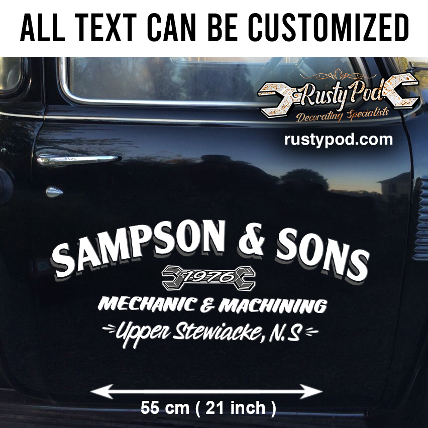 Personalized mechanic | car lettering | hot rod | rat rod | door art ...