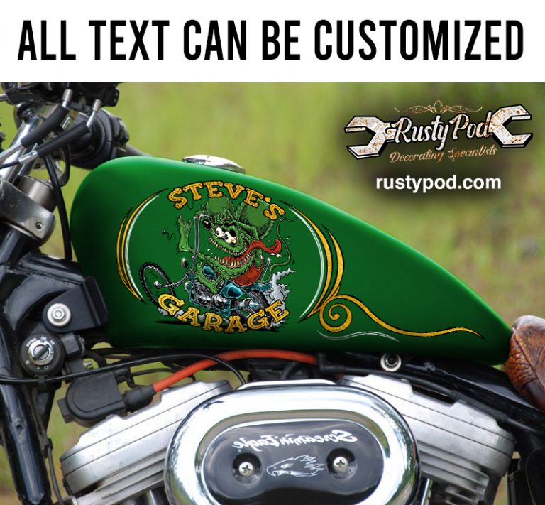 personalized 2 pcs rat fink motorcyle kustom kulture motorcycle fuel tank decal 10214