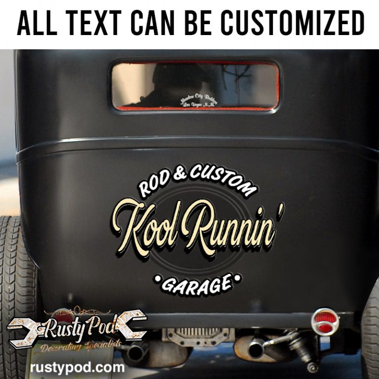 Personalized hot rod lettering vinyl sticker 10292 - Rustypod Store