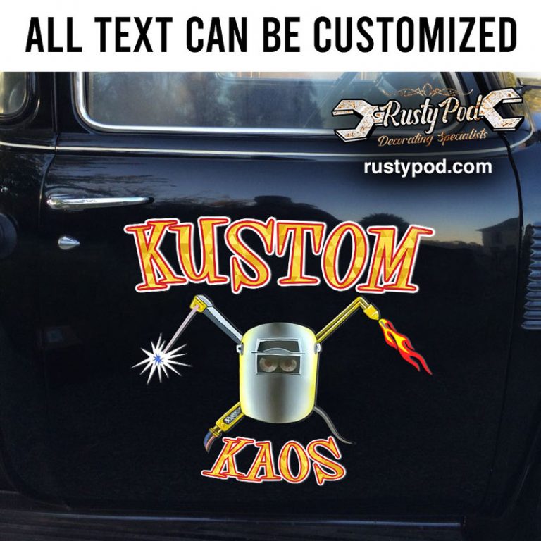 personalized welder lettering vinyl sticker 10494 - Rustypod Store