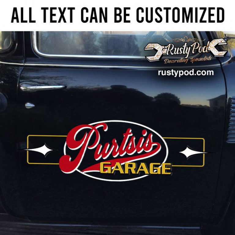 personalized vintage lettering vinyl sticker 10564 - Rustypod Store