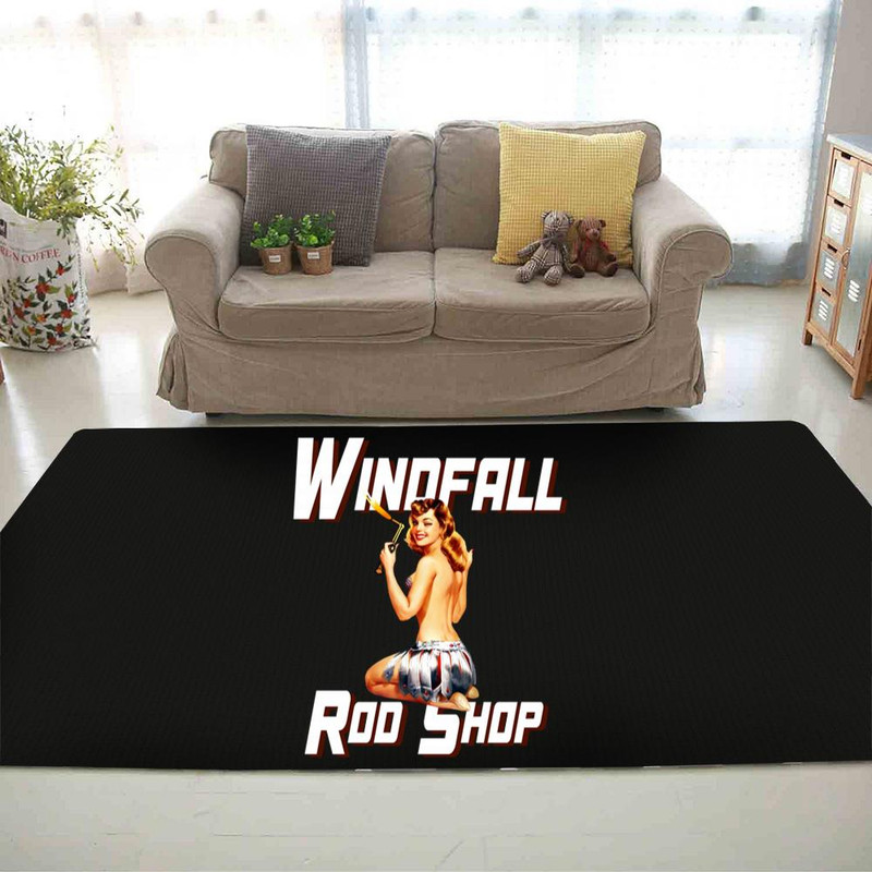 personalized welding pinup girl lettering rug 10819 - Rustypod Store