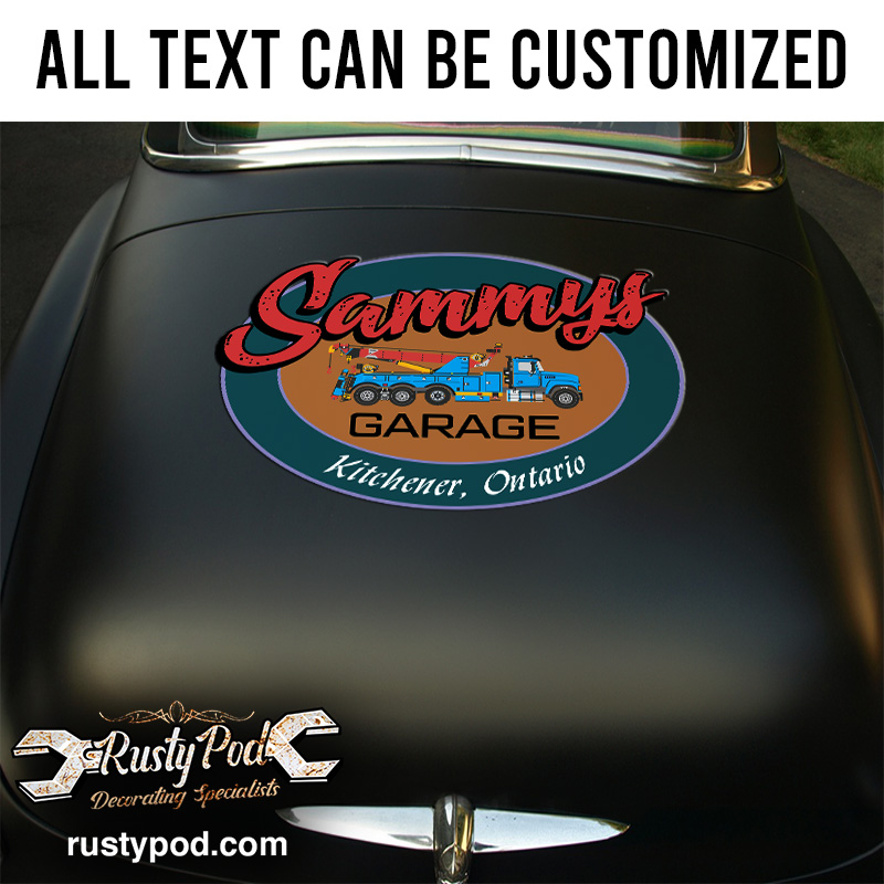 Personalized tow truck garage lettering vinyl sticker 10846 - Rustypod ...