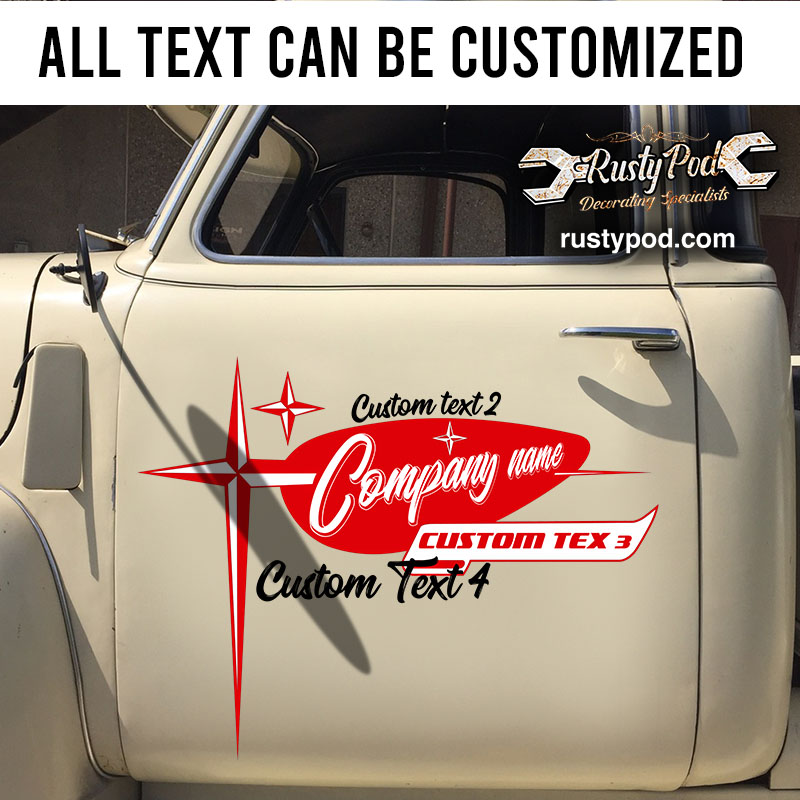 Personalized company name vintage style truck door sticker 10927 ...