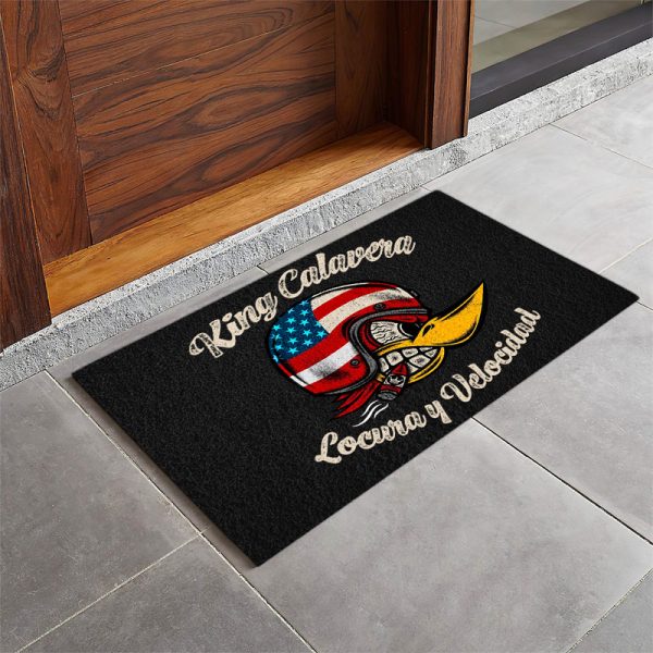 personalized hot rod bird america flag door mat 10963 Rustypod Store