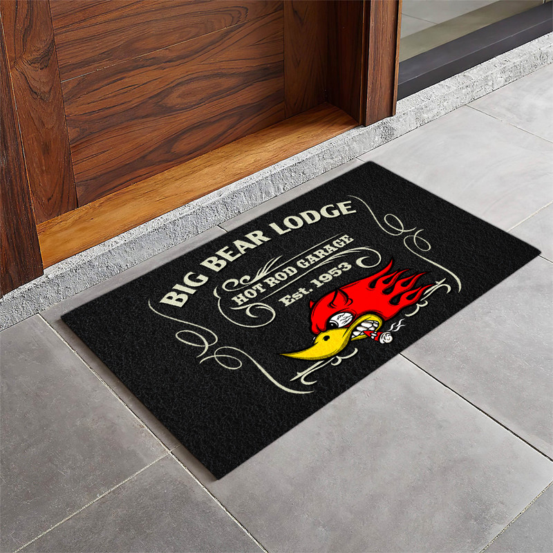 personalized mr horser power hot rod garage door mat 11023 - Rustypod Store