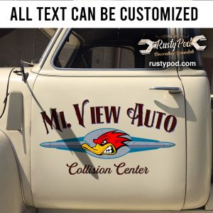 Personalized collision center garage sticker