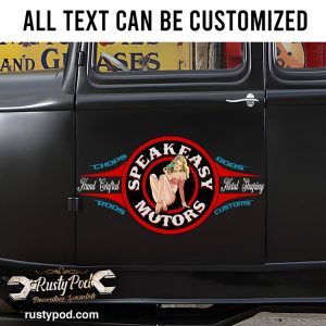 Personalized pin up girl lettering sticker