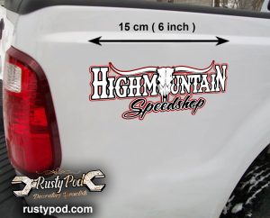 Personalized long horn skull speed shop sticker