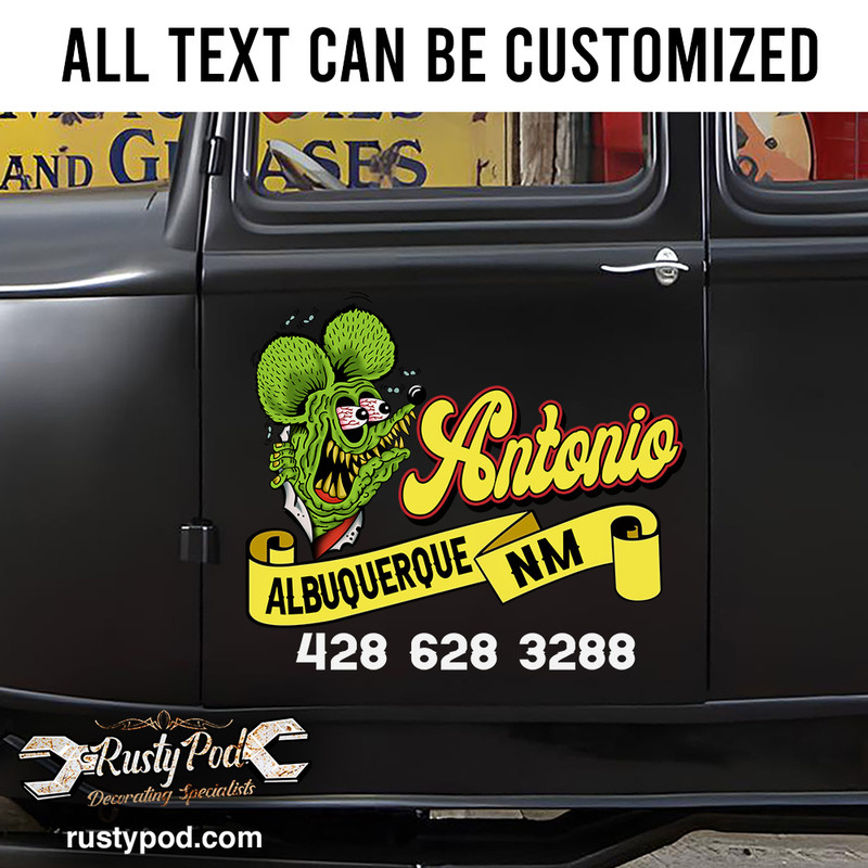 Personalized Street rod rat fink sticker 11197 - Rustypod Store