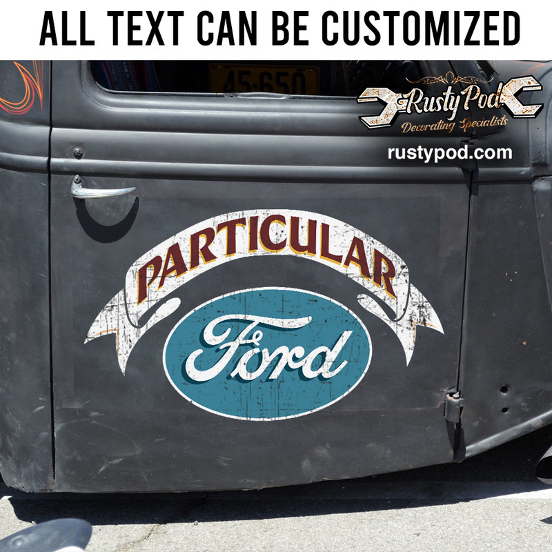 personalized vintage ford lettering sticker 11429 - Rustypod Store