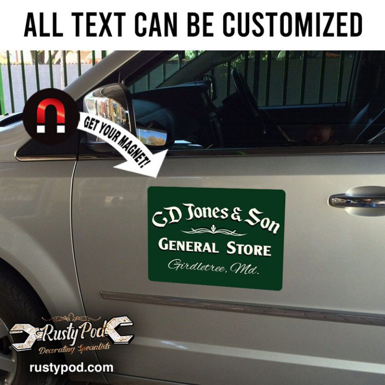 Personalized pinstriping lettering car door magnet 11508 - Rustypod Store