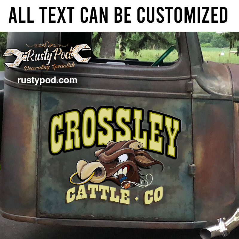 Personalized cattle co lettering sticker 11565