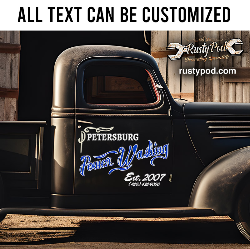 Personalized pinstriping and text sticker 11647
