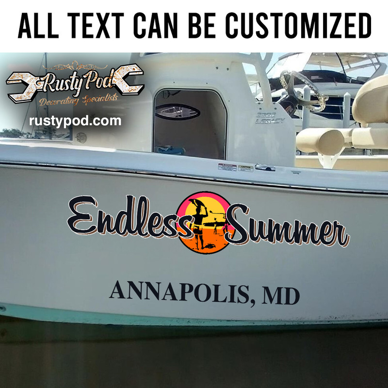 personalized endless summer sticker 11685 - Rustypod Store